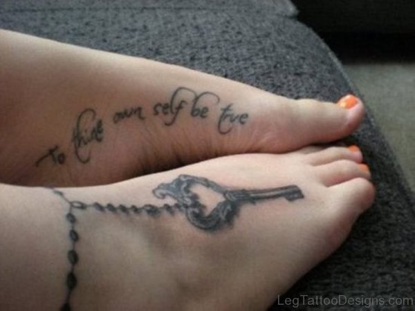 Wording And Key Tattoo