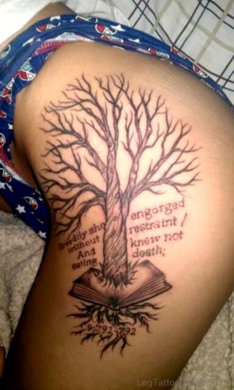 Wording And Tree Tattoo 