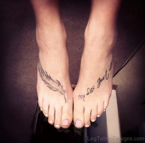 Words Tattoo On Foot 