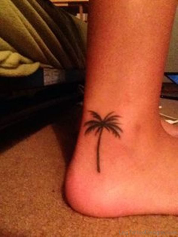 Palm Tree Tattoo On Foot